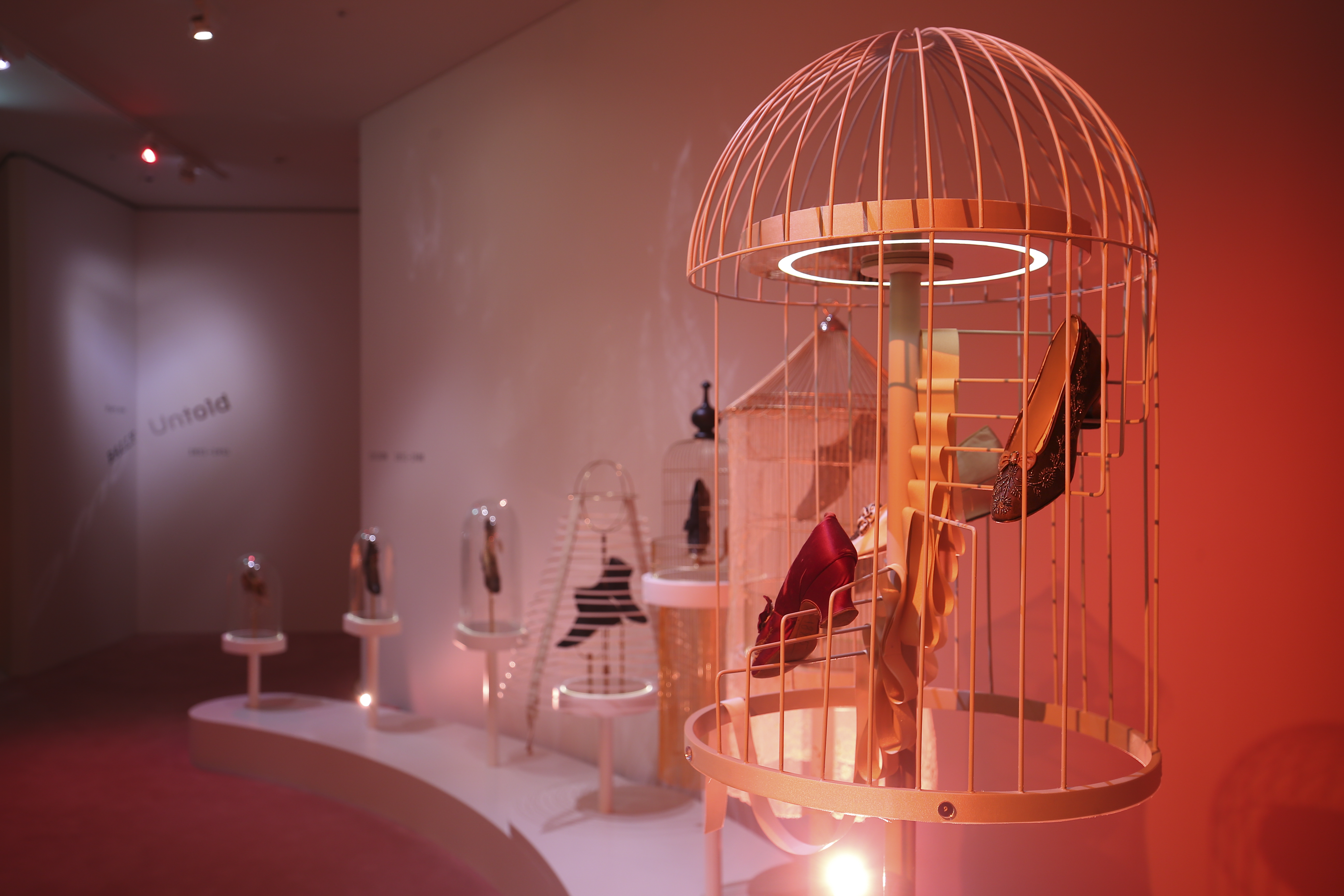 TOKYO, JAPAN - APRIL 07: A general view of the exhibition Bally Untold, Part 1: 1851-1951. Cocoon (1851-1900) exhibition space at Bally Ginza Store on April 7, 2016 in Tokyo, Japan. (Photo by Ken Ishii/Getty Images for Bally)