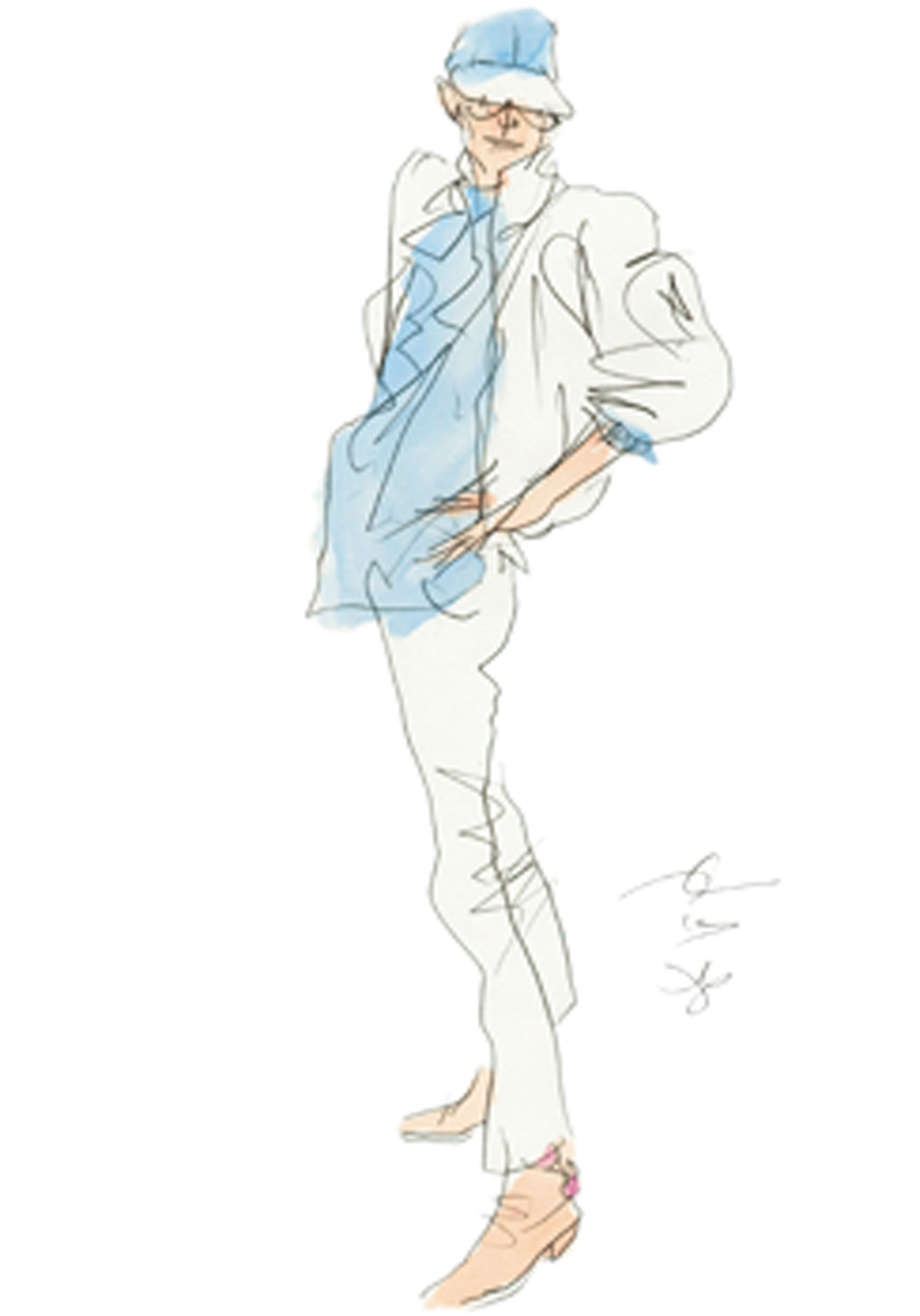 長沢節 デッサン画 直筆 一点物 真作