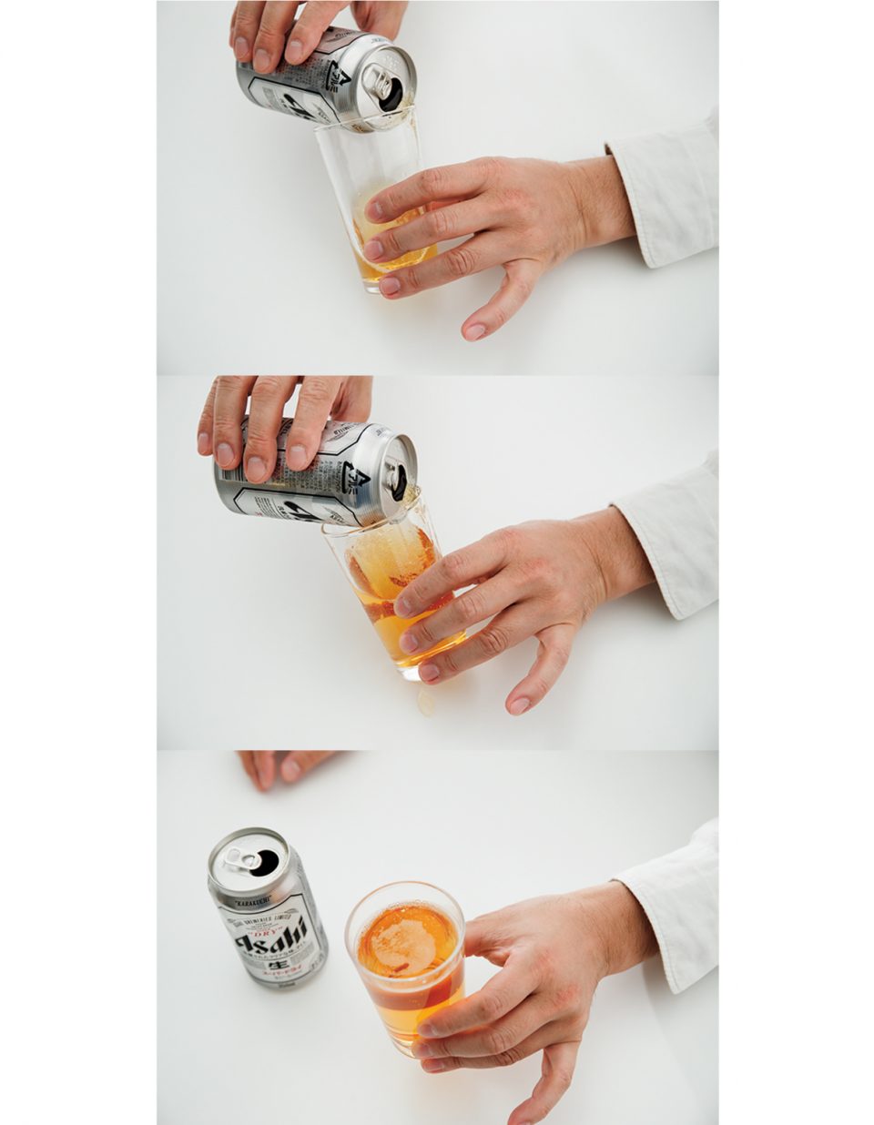 アサヒの缶ビール そそぎ方