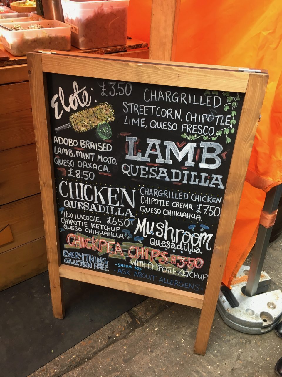 ロンドンのストリートフード メニュー