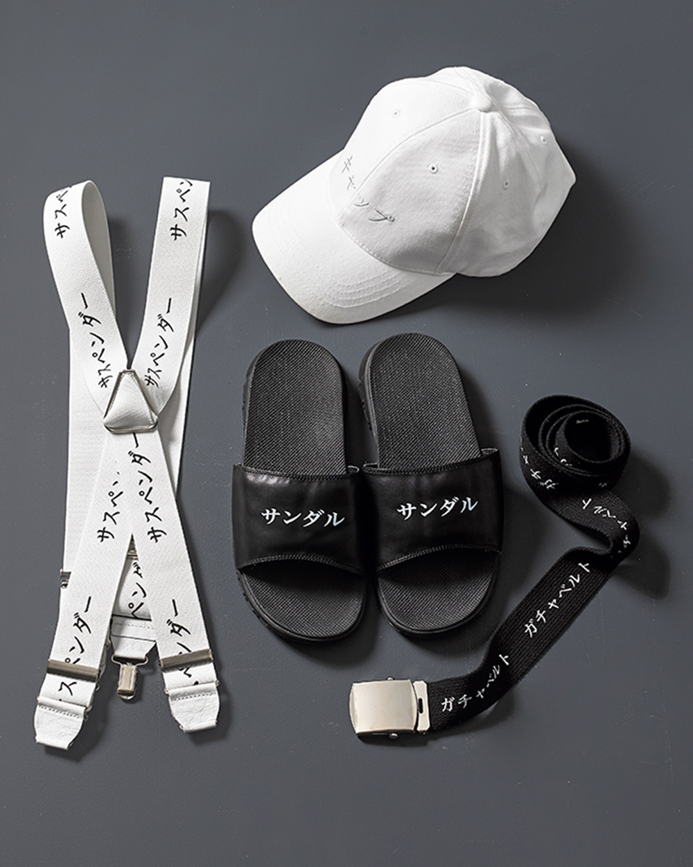 イクミ キャップ サンダル サスペンダー