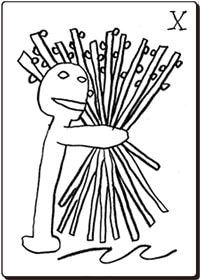 タロット　ワンド10(正)