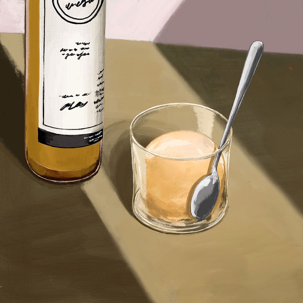 バニラアイスと胡桃オイル