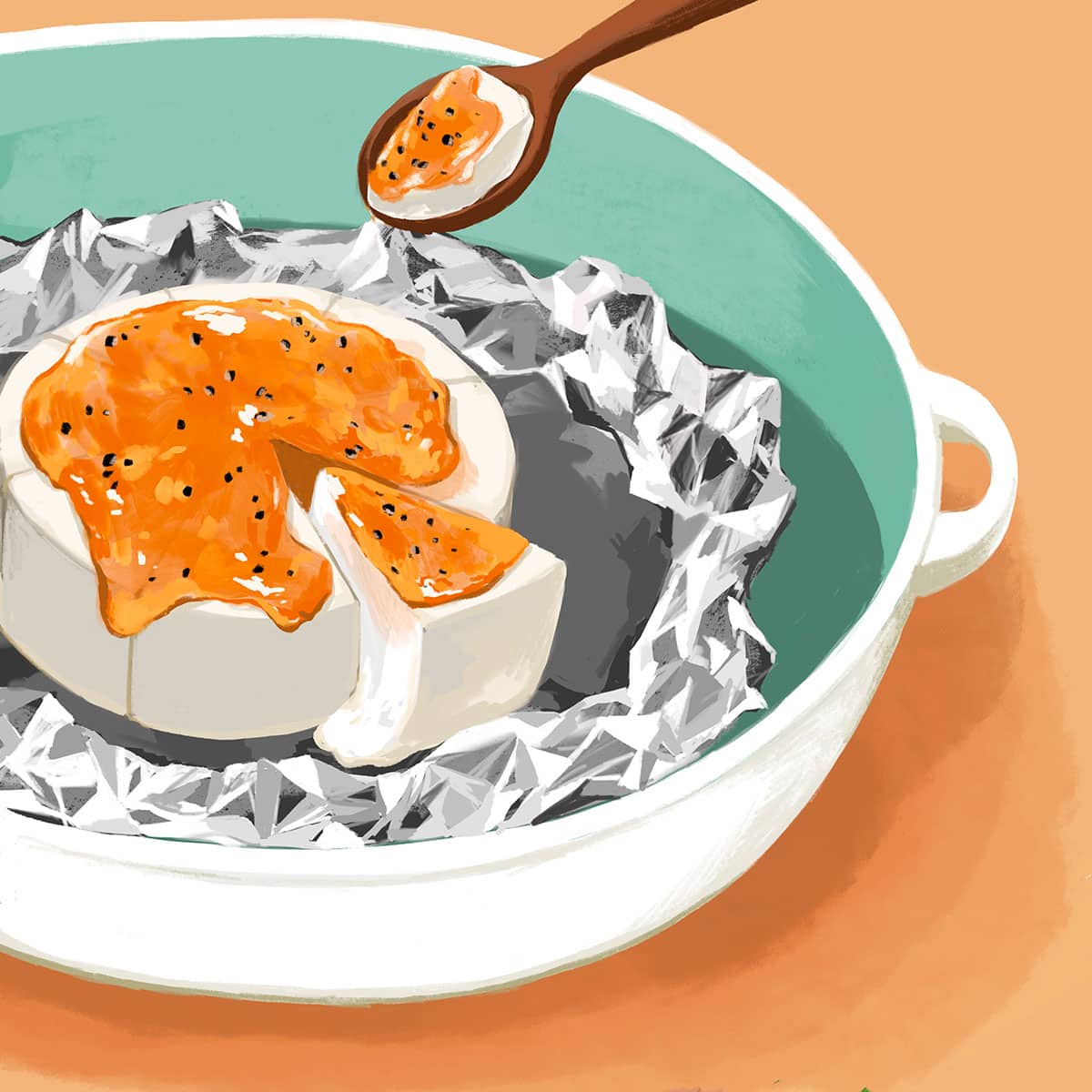 カマンベールとジャムの包み焼き