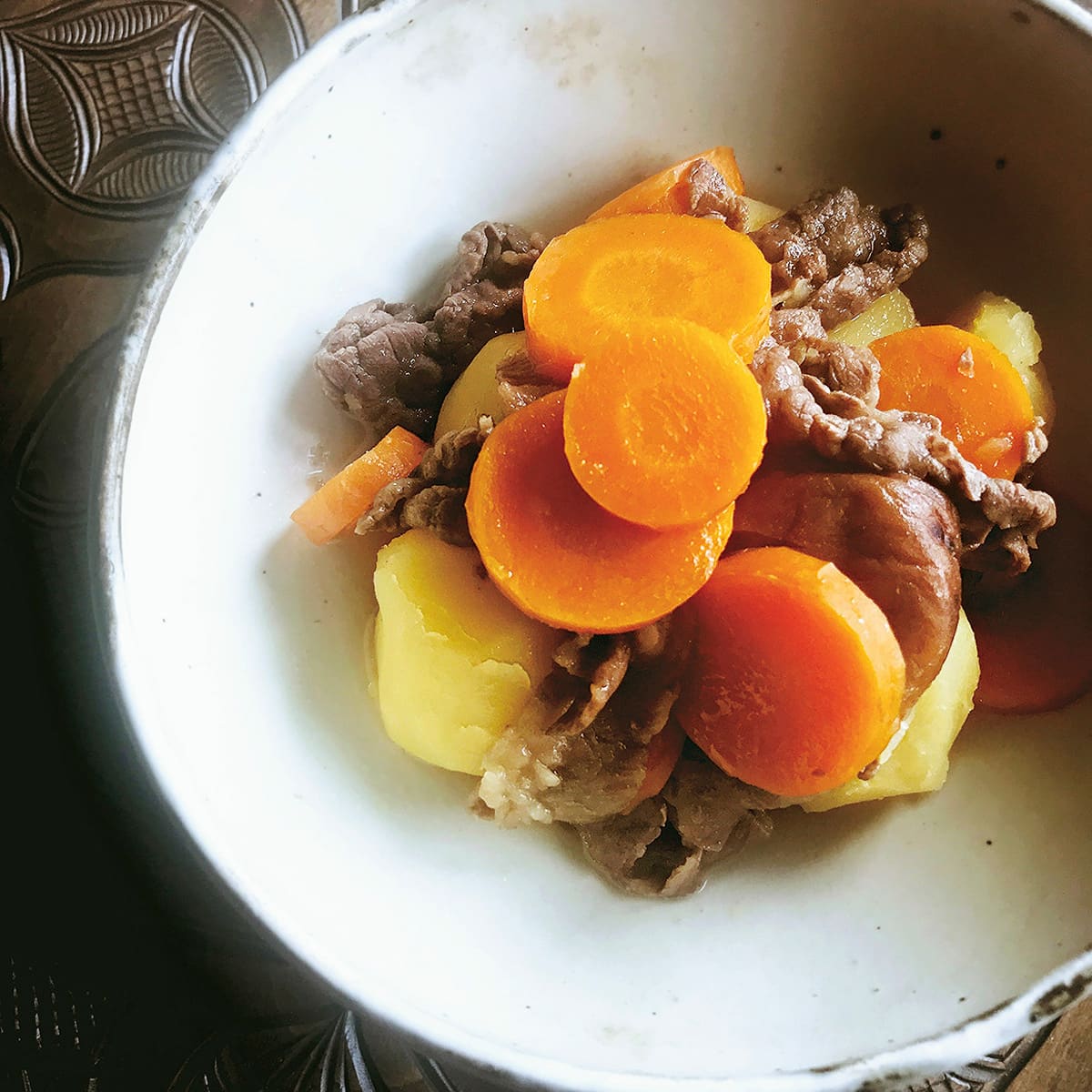 にんじんの梅カレー煮の肉じゃが