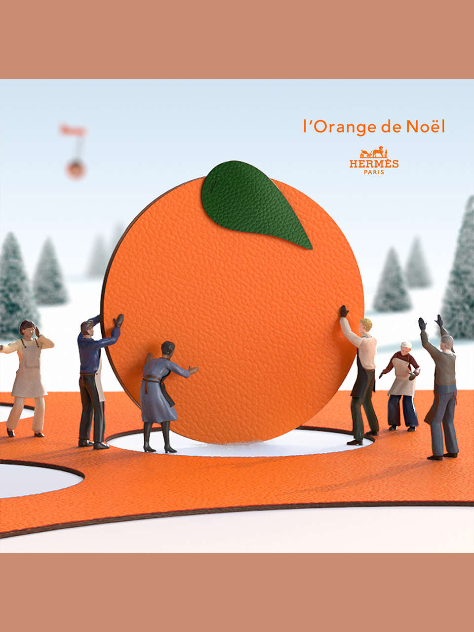 エルメス〉のオレンジクリスマス。離れているからこそ、カードを贈り
