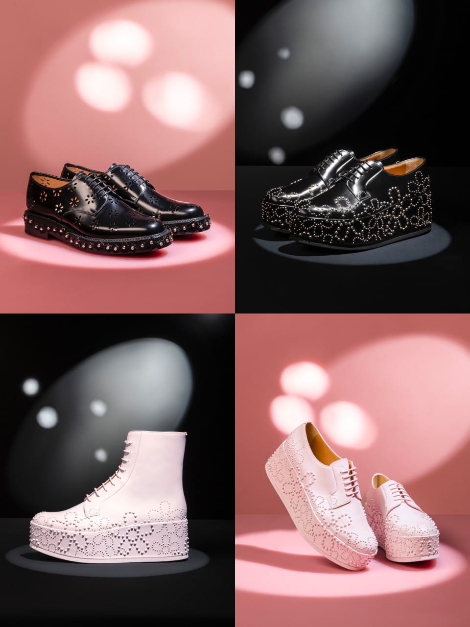 チャーチ　ノワールケイニノミヤ　フラワーモチーフレザーシューズ　2021 チャーチ〉と〈ノワール ケイ ニノミヤ〉がコラボ。“花”を