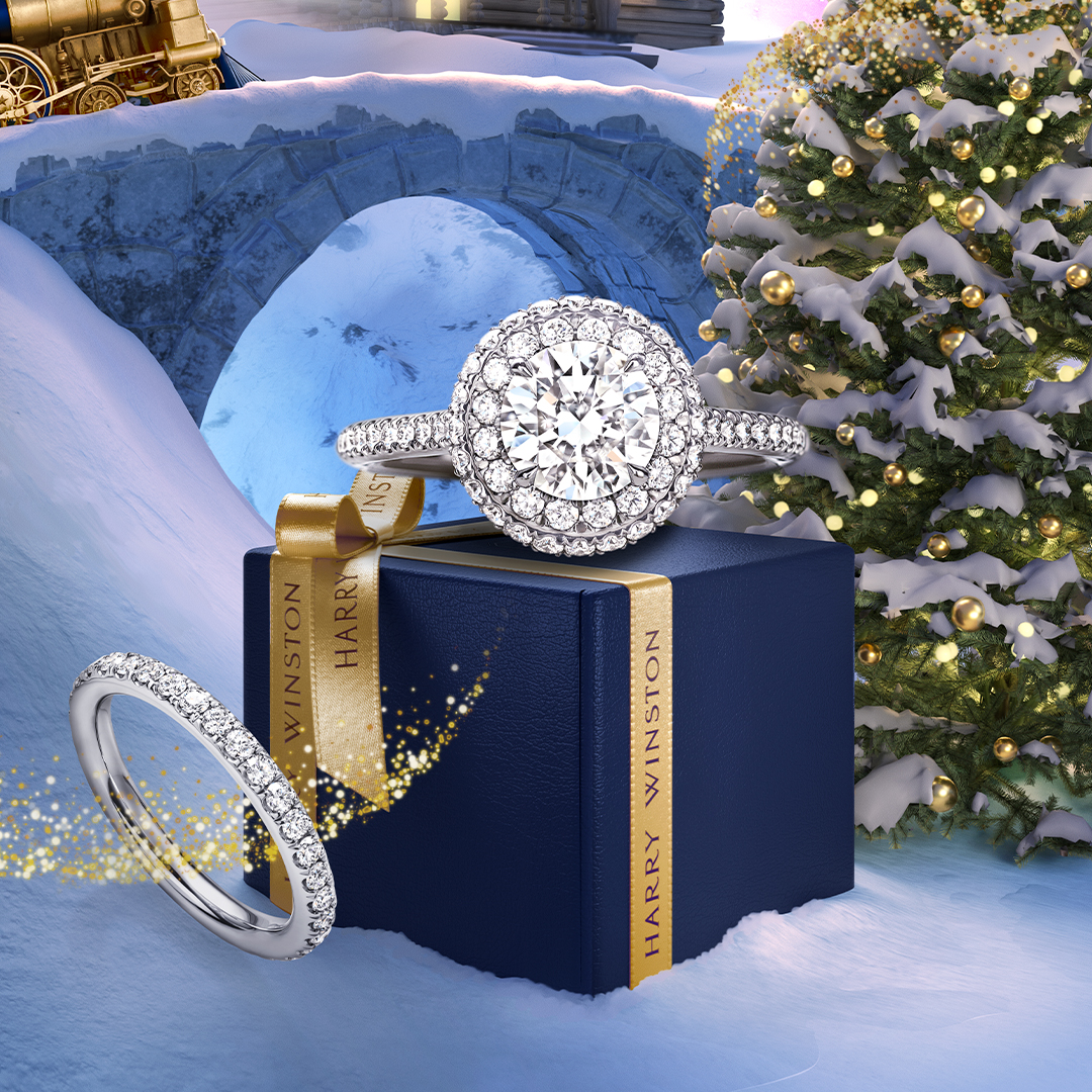 ハリーウィンストン　箱　クリスマス限定 2023クリスマス限定】HARRY WINSTON☆ リングケース 箱 空き箱