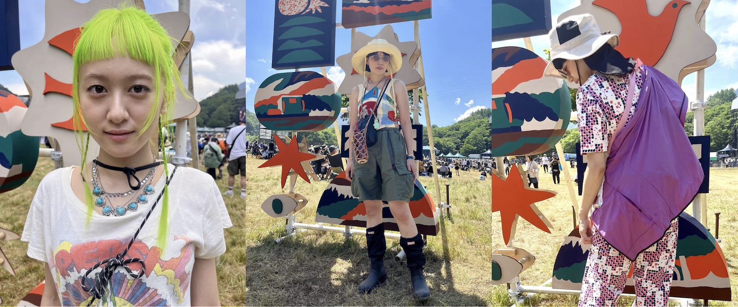 超レア! Bjork ヒッピー フジロック　夏フェス　ストリート スナップ スナップ】「フジロック2025」最終日 利便性の高いランニング