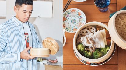 モデルUTA、台湾で買ったせいろで作る「野菜と豚肉の蒸しもの」