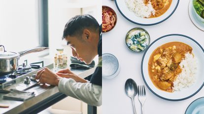 モデルUTA、ヘックスクラッドの鍋で作る「バターチキンカレー」