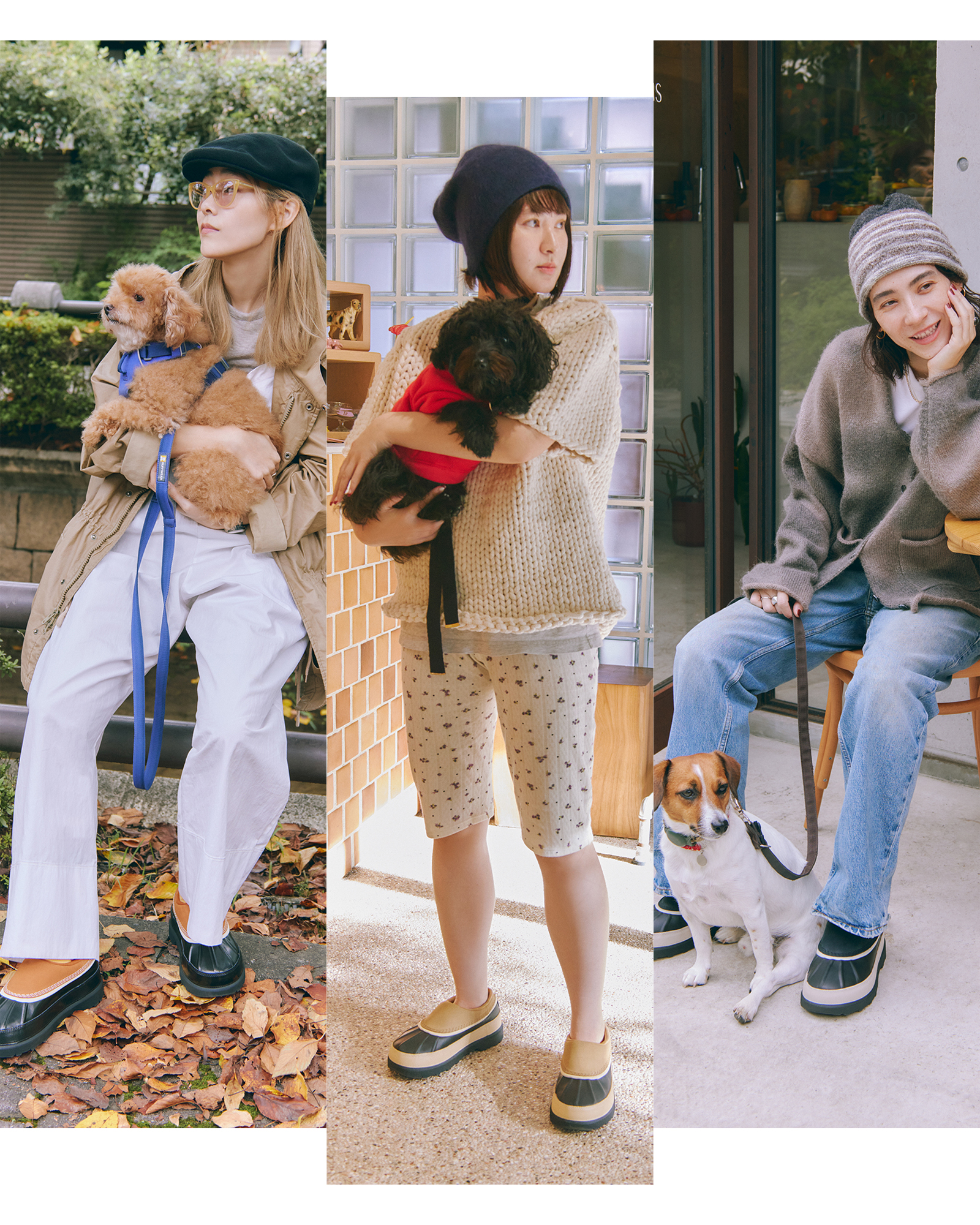 わんことのお散歩、なに履く？〈ソレル〉のクロッグで愛犬家SNAP